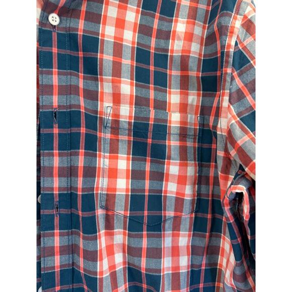 Rye by Hawker Rye Men Button Up Plaid Shirt Slim Fit Green Coral 100% Cotton EUC - Picture 3 of 10